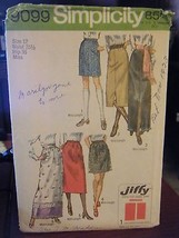 Vintage Simplicity 9099 Misses Jiffy Skirts in 3 Lengths Pattern - Size 12 - £4.94 GBP