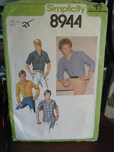 Vintage Simplicity 8944 Men&#39;s Shirts Pattern - Size 40 Neck 15 1/2 - £5.90 GBP