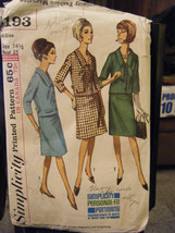 Vintage Simplicity 6193 Half-Size Unlined Top &amp; Skirt Pattern - Size 14 1/2 - £9.22 GBP