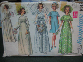 Simplicity 8144 Wedding &amp; Bridesmaid&#39;s Dress Pattern - Size 12 Bust 34 - $11.55