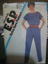 Simplicity E.S.P. 5699 Misses Jumpsuit Pattern - Size 8 & 10 - $8.64
