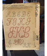 Vintage McCalls 2473 Script Alphabet in 3 Sizes Pattern For Transfer - £9.18 GBP