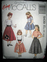 Vintage McCall&#39;s #5439 Girls&#39; T-Shirt/Skirts/Scarf/Headband Pattern - Size 7 - £6.01 GBP