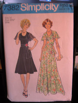 Vintage Simplicity #7382 Misses Dress in 2 Lengths Pattern - Size 10 - £6.68 GBP