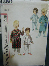 Vintage 1960&#39;s Simplicity #4250 Child&#39;s Robe &amp; Pajamas Pattern - Size 2 - £7.07 GBP