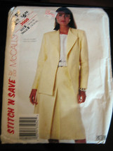 Vintage McCall&#39;s Stitch&#39;n Save #3505 Lined Jacket &amp; Skirt Pattern - Size... - $7.14