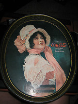 Vintage 1972 Reproduction of 1914 Coca Cola Betty Girl Tin Oval Tray - £15.97 GBP