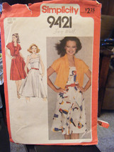 Simplicity 9421 Misses Fitted Sundress & Unlined Bolero Jacket Pattern - Size 10 - £7.90 GBP