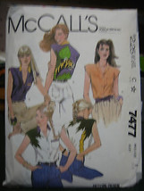 Vintage McCall&#39;s 7477 Misses Shirts &amp; Appliques Pattern - Size 8 Bust 31 1/2 - $12.04