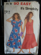 Vintage Simplicity 7211 Misses Dresses Pattern - Sizes 8/10/12 - $6.60