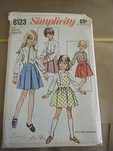 Vintage Simplicity 8123 Girl&#39;s Skirt &amp; Blouse Pattern - Size 14 Chest 32 - £6.89 GBP