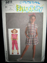 Vintage Simplicity #6811 Girls Jumpsuit in 2 Lengths Pattern- Sizes 7 &amp; 8 - £5.46 GBP