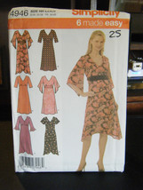 Simplicity 4946 Misses Dresses Pattern - Size 6/8/10/12 - $8.80