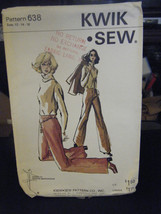 Vintage Kwik Sew 638 Misses Pull-On Straight Leg Pants Pattern - Size 12 & 14 - $11.34