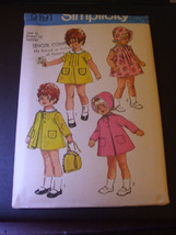 Vintage Simplicity Toddler&#39;s Dress, Coat &amp; Reversible Hat Pattern - Size... - $11.54