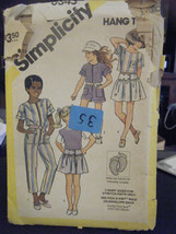 Simplicity 6345 Girls Jumpsuit in 2 Lengths, Skirt, Top &amp; T-Shirt Patter... - $9.26