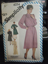 Vintage Simplicity 6214 Misses Dress in 2 Lengths &amp; Sash Pattern - Size 10 - $6.31