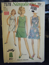 Vintage Simplicity 7578 Misses Jiffy Dress in 2 Lengths Pattern- Size 12... - $9.45