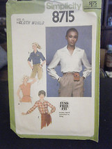 Vintage Simplicity 8715 Misses Blouse & Tie Belt Pattern - Size 10 Bust 32 1/2 - £4.98 GBP