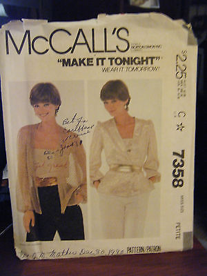 Primary image for McCall's 7358 Misses Cover Up & Camisole Pattern - Size P Bust 30 1/2-31 1/2