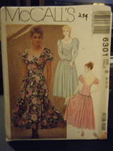 Vintage McCall&#39;s 6301 Misses Dress Pattern - Size 8/10/12 - £7.65 GBP
