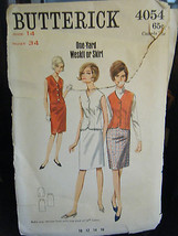 Vintage Butterick 4054 Misses Weskit &amp; Skirt Pattern - Size 14 Bust 34 - $11.34