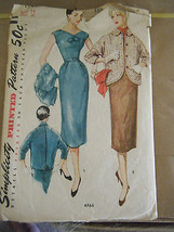 Vintage 1950&#39;s Simplicity 4765 Jumper, Dress &amp; Jacket Pattern - Size 14 Bust 32 - £16.33 GBP