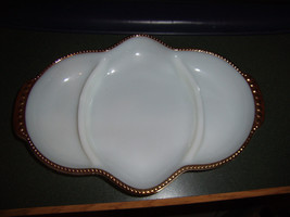 Vintage Anchor Hocking Fire King Milk White Divided Condiment or Relish Dish - £12.94 GBP