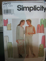 Simplicity 7970 Misses Top, Pants, Skirt & Jacket Pattern-Size 10/12/14 - $7.14