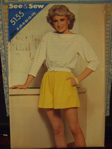 Butterick See &amp; Sew 5155 Misses Top &amp; Shorts Pattern - Size 6/8/10/12/14 - $7.65