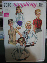 Simplicity 7870 Misses Set of Blouses Pattern - Size 12 Bust 34 - £7.94 GBP