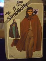 Simplicity 5199 Misses Unlined Capes in 2 Lengths Pattern - Size L (18-20) - $11.15