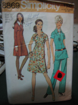 Simplicity 8869 Misses Dress & Pants Pattern - Size 14 Bust 36 Waist 27 - $10.84