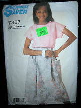 Vintage Simplicity Super Saver #7337 Misses Top & Skirt Pattern - Sizes 12/14/16 - $5.26