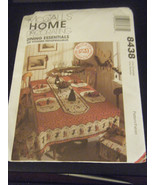 McCall&#39;s 8438 Tablecloths, Table Runner, Chair Pad, Placemat &amp; Napkin Pa... - £5.71 GBP