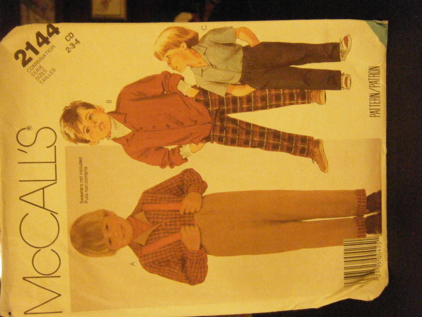 McCall's 2144 Boy's Shirt & Pants Pattern - Size 2/3/4 - £4.85 GBP