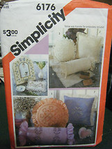 Butterick #6176 Assorted Pillows/Sachets/Dresser Scarf/Picture Frame Pat... - $6.60