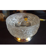 Vintage William Adams Frosted Lead Crystal Rose Pattern Bowl Silver Plat... - £21.96 GBP