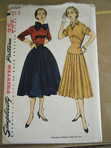 Vintage 1950&#39;s Simplicity 3969 Misses Dress Pattern - Size 16 Bust 34 - $20.44