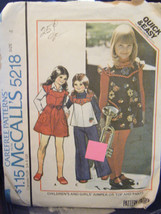 Vintage McCall&#39;s 5218 Girl&#39;s Jumper or Top &amp; Pants Pattern - Size 4 Ches... - £6.48 GBP