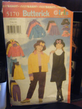 Butterick 5170 Girl's Jacket, Jumper, Skirt, Pants & Hat Pattern - Sizes 7/8/10 - $7.50