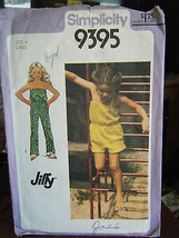 Vintage Simplicity 9395 Girl's Jumpsuit in 2 Lengths Pattern - Size 4 Chest 23 - $12.36