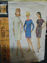 Vintage McCall&#39;s 8875 Misses Dress Pattern - Size 14 Bust 34 - £9.15 GBP