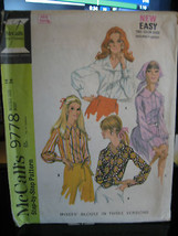 Vintage McCall's #9778 Misses Blouse in 3 Versions Pattern - Size 14 - £12.98 GBP