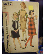 Vintage 1960&#39;s Simplicity 5077 Girl&#39;s Jumper &amp; Blouse Pattern - Size 7 C... - £5.93 GBP