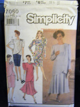 Vintage Simplicity #7060 Misses Two-Piece Dress in 2 Lengths Pattern-Sizes 6-14 - $8.34