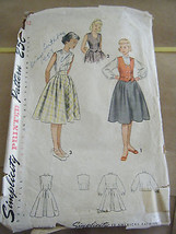 Vintage Simplicity 3294 Girls Skirt, Blouse & Weskit Pattern - Size 12 Chest 30 - $13.78