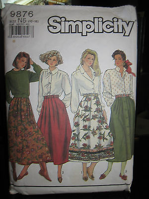 Vintage Simplicity #9876 Misses Pleated Skirts Pattern - Sizes 10/12/14 - $5.26