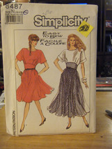 Simplicity 8487 Misses Dress in 2 Lengths Pattern - Size 10/12/14 - $9.51
