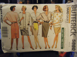 Vintage Butterick 5880 Misses Skirt Pattern - Sizes 6/8/10/12 - Uncut - $8.11